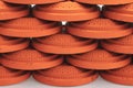 Stack of flying clay pigeon targets on white background , Gun shooting game