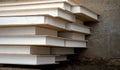 Stack of foam plastic for insulation Royalty Free Stock Photo