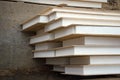 Stack of foam plastic for insulation Royalty Free Stock Photo