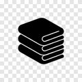 Stack of folded bath towels or napkins icon