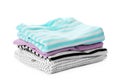 Stack of folded child clothes isolated Royalty Free Stock Photo
