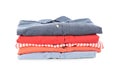 Stack of folded clothes isolated Royalty Free Stock Photo
