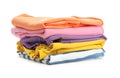 Stack of folded clothes isolated Royalty Free Stock Photo