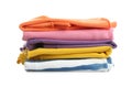 Stack of folded clothes isolated Royalty Free Stock Photo