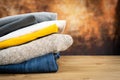Stack of folded clothes Royalty Free Stock Photo