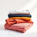 Stack of folded colorful clothes neatly arranged Royalty Free Stock Photo