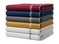 Stack of folded fabrics isolated on white background Royalty Free Stock Photo