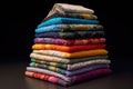 stack of folded handcrafted quilts Royalty Free Stock Photo