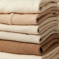 Stack of Folded Knit Sweaters Royalty Free Stock Photo