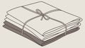 Stack of Folded Linens Tied with String Vector Illustration, vector design Generative AI Royalty Free Stock Photo