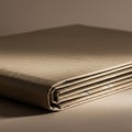 A stack of folded newspapers with a matte, brownish finish lies on a surface. The foc Royalty Free Stock Photo