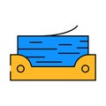 stack folded paper towels icon color illustration