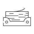 stack folded paper towels line icon vector illustration