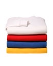 Stack of folded sweat shirts isolated on white background Royalty Free Stock Photo