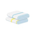 Stack of folded towels isolated on white background. Vector illustration Royalty Free Stock Photo