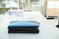 Stack of folders with documents on office table Royalty Free Stock Photo