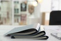 Stack of folders with documents on office table Royalty Free Stock Photo