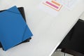 Stack of folders with documents on office table, top view. Royalty Free Stock Photo