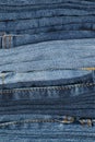 stack of folding jeans for pattern and background