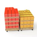 stack of food boxes, 3d rendering