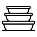 Stack food container icon, outline style