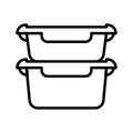 Stack food containers icon. Glass or plastic food containers. Lunch box