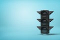 Stack of four black loudspeakers on blue Royalty Free Stock Photo