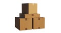 Stack of Cardboard Moving Boxes on a White Background shipping storage Royalty Free Stock Photo