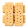 Stack of four butter shortbread finger biscuits from above Royalty Free Stock Photo