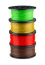 Stack of four filaments for 3d print Royalty Free Stock Photo