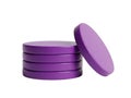 Stack of four purple discs with one leaning Royalty Free Stock Photo