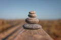 Stack of four rounded zen stones Royalty Free Stock Photo