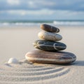 Stack of four smooth pebbles of Royalty Free Stock Photo