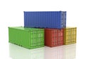 Stack of freight containers.