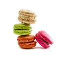 Stack of french macaroons isolated on a white background Royalty Free Stock Photo