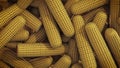 Stack of fresh corn cobs. 3D illustration