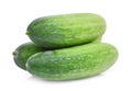 Stack of fresh cucumber isolated on white Royalty Free Stock Photo