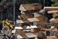 A Stack of Fresh Cut Firewood Royalty Free Stock Photo