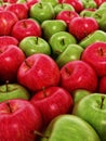 Stack of fresh green and red apples. 3D illustration Royalty Free Stock Photo