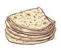 Stack of fresh pita bread icon design Royalty Free Stock Photo