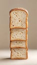 Stack of Freshly Baked Bread Slices Balanced Royalty Free Stock Photo