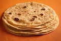 Stack of Freshly Baked Flatbreads Royalty Free Stock Photo