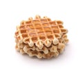 Freshly baked homemade belgian waffles with honey Royalty Free Stock Photo