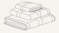 Stack of Freshly Folded Towels Cleanliness Comfort, vector design Generative AI Royalty Free Stock Photo