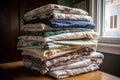 stack of freshly laundered pillowcases, ready to be made into dreamy pillow fort Royalty Free Stock Photo
