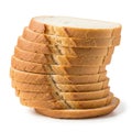 Stack of Freshly Sliced White Bread Isolated on a White Background Royalty Free Stock Photo