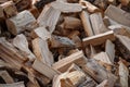 Pile of Freshly Chopped Firewood for Woodstove Heating or Campfire Use Royalty Free Stock Photo