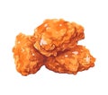 A stack of fried chicken, a food design