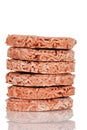 Stack of frozen hamburgers Royalty Free Stock Photo