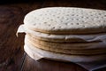 Stack of Frozen Pizza Base or Dough Royalty Free Stock Photo